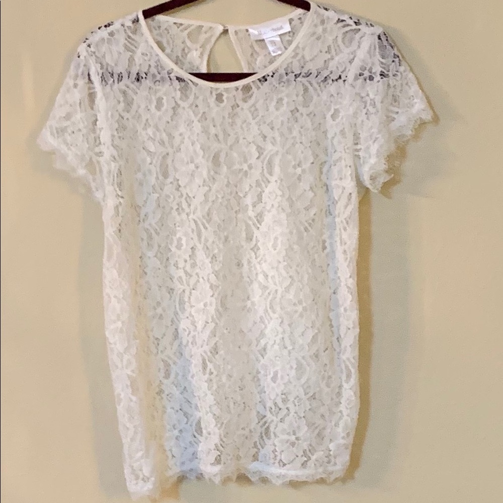 Motherhood Maternity Ivory lace top